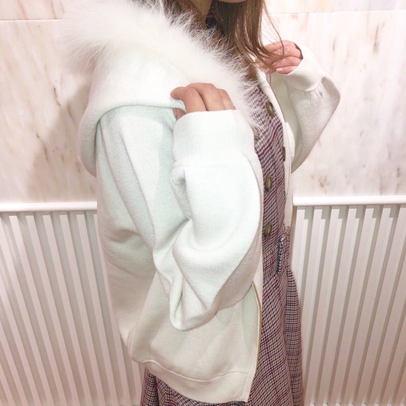 MISS J ミスジェイ ブルーフォックスファー ダウン×ニットコート 38