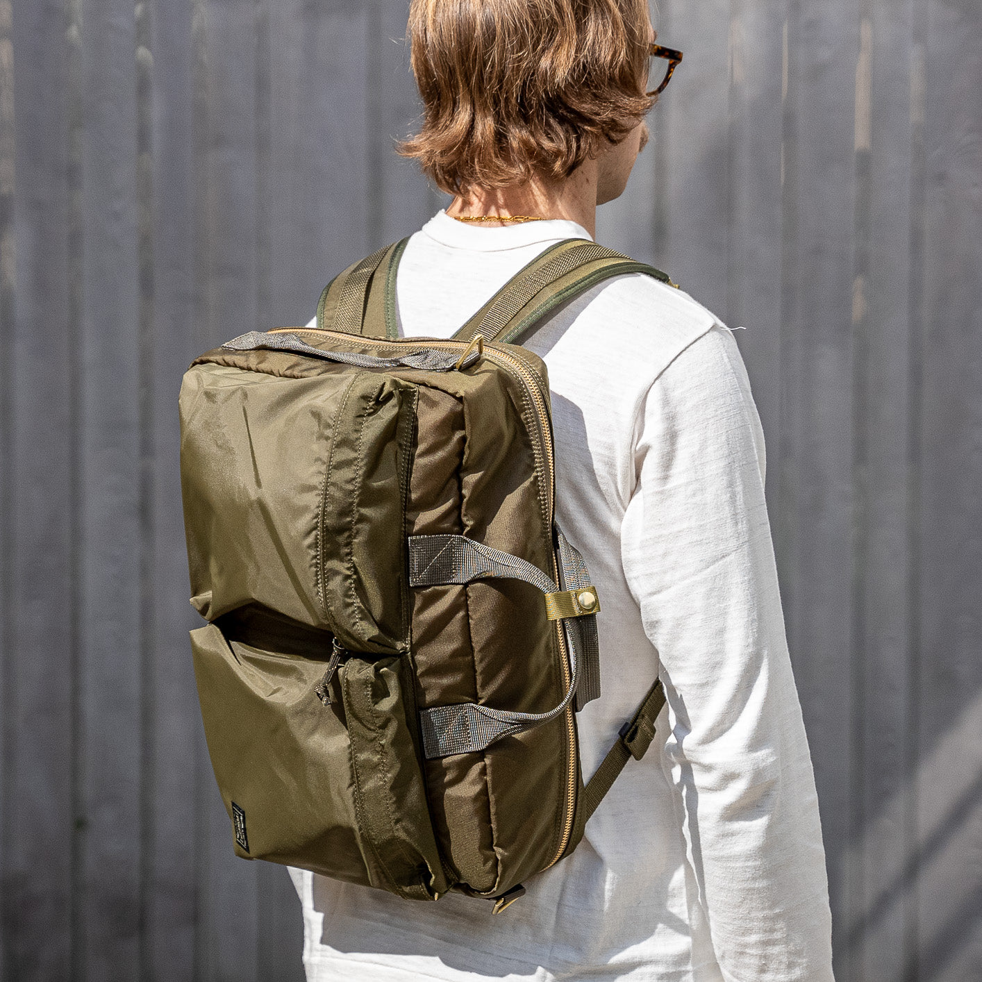 Porter Yoshida FORCE 3-Way Briefcase Backpack Olive Drab