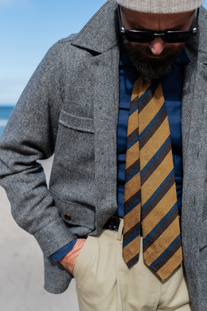 Grey Herringbone Tweed Overshirt Poszetka x Mr. Vintage | Clothing