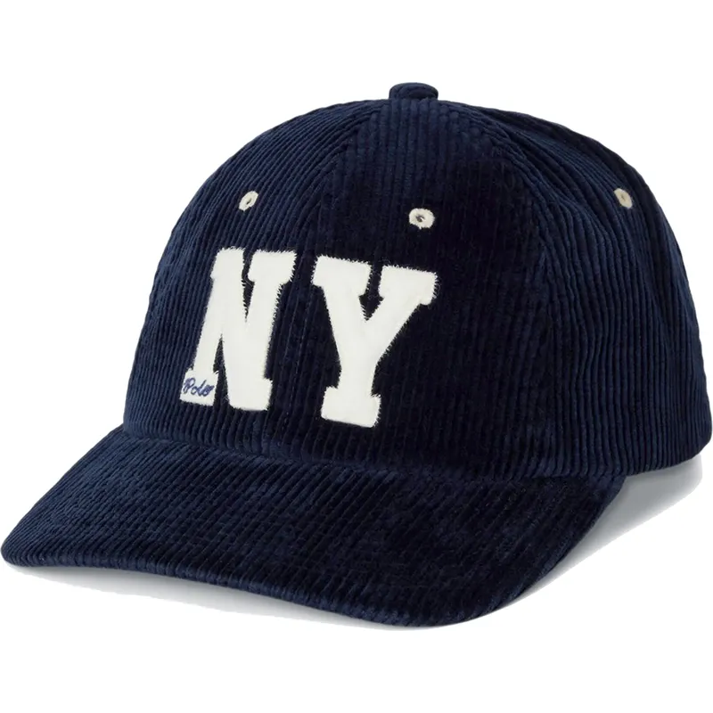 Polo Ralph Lauren Curved Brim NY Patch Authentic Corduroy Navy