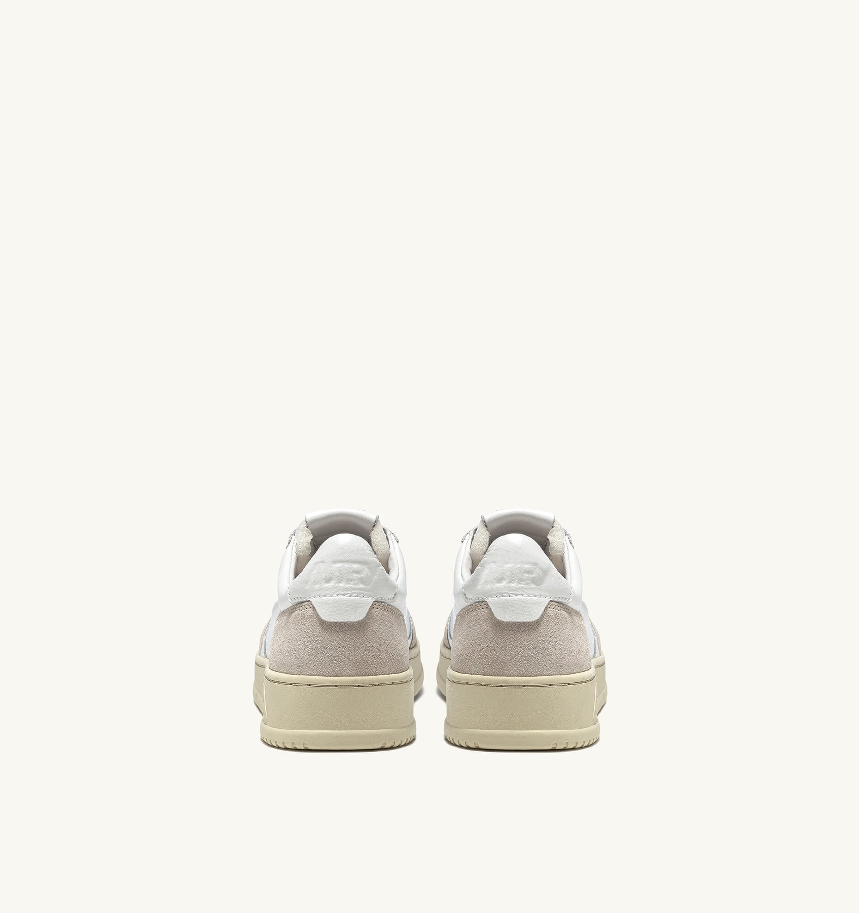 Autry Medalist Low Sneakers In White Leather And Beige Suede