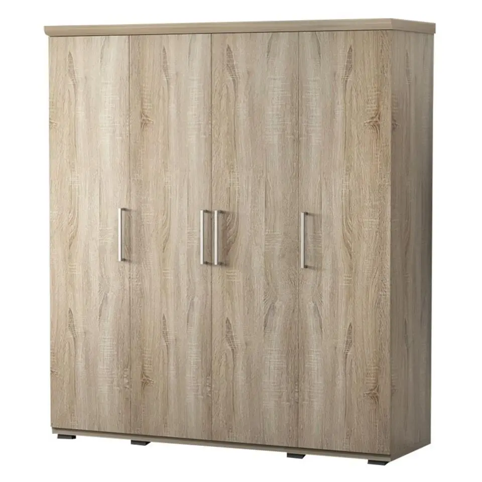 Interiax Kledingkast 'Mila' - Sonoma Eik - 4 Deurs - 183x160x52cm
