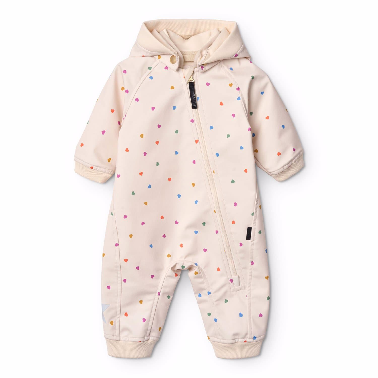 Hill - Confetti_Rainbow - Beige wind and water-repellent softshell