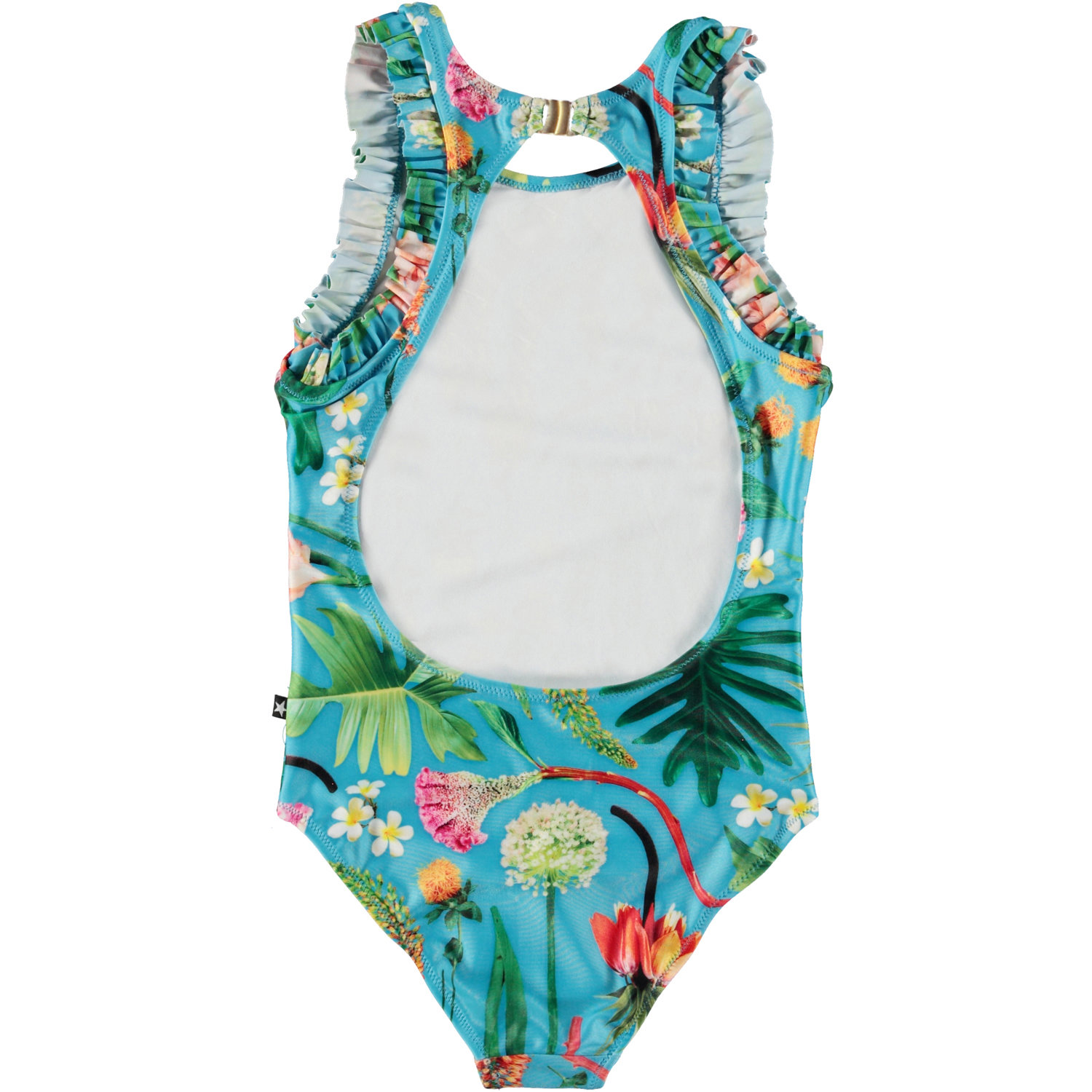 Noona - Flower Puzzle - Blue swimsuit with cut out and all over