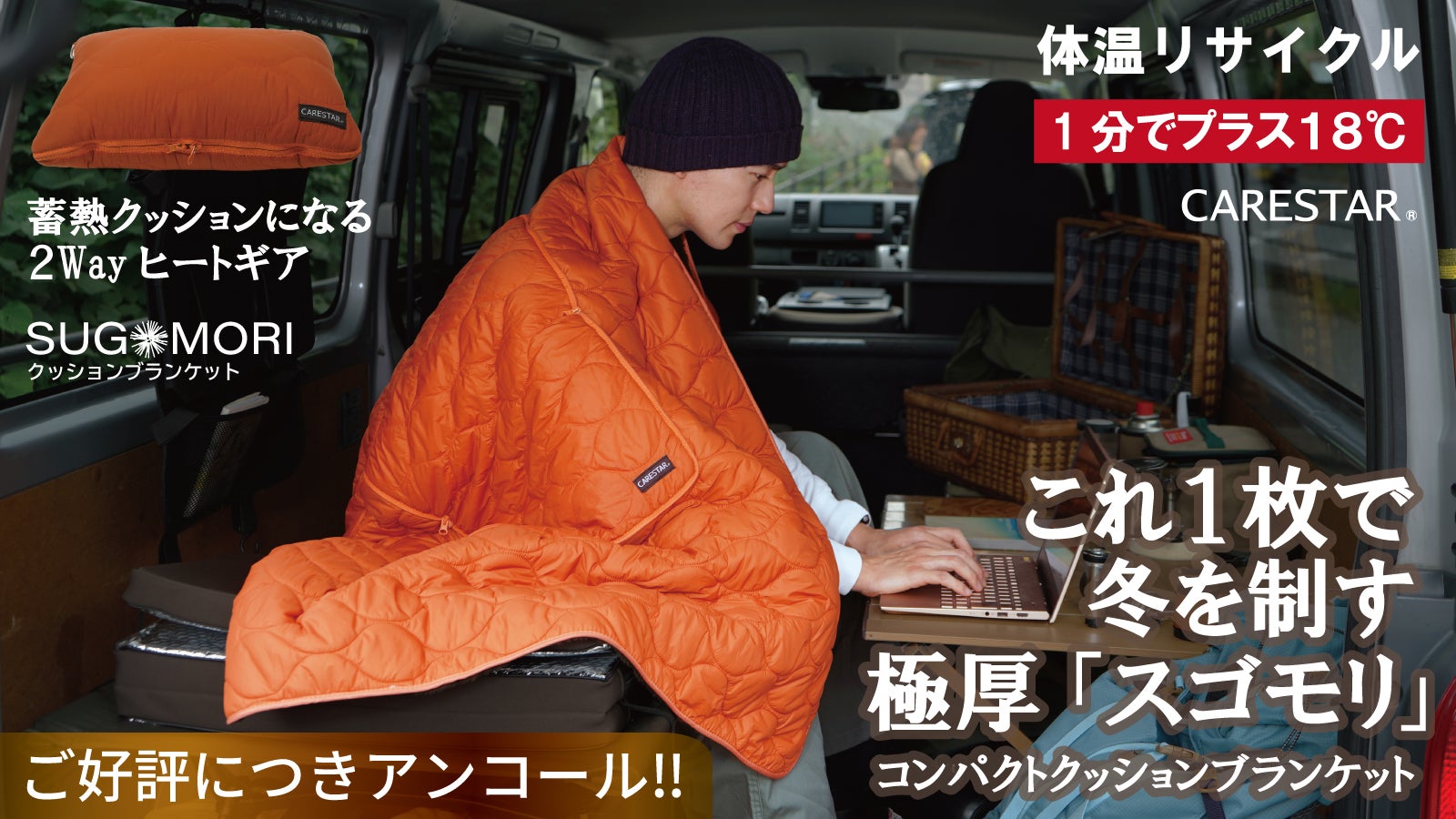 ケアスター 蓄熱素材 ホットコミュニティ 大判ブランケット 2Way仕様
