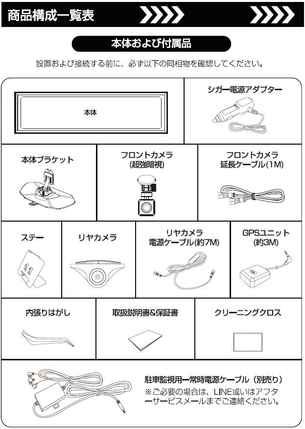 同梱物 AKY-NV-X