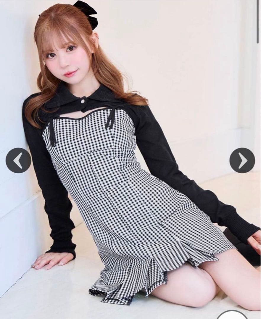 michell Macaron ミシェルマカロン　ギンガムチェックワンピース ギンガムチェックワンピースセット♡XS♡新品未使用♡ミシェルマカロン