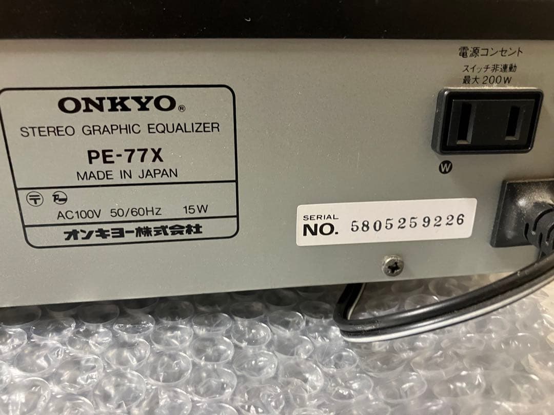美品・ONKYO・PE-77X／ステレオグラフィックイコライザー - メルカリ