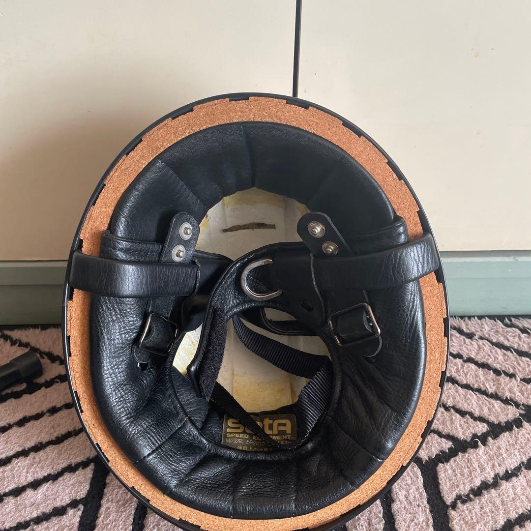 SETAハーフヘルメットレザーマスク クノー工業 旧車 ヴィンテージ 昭和