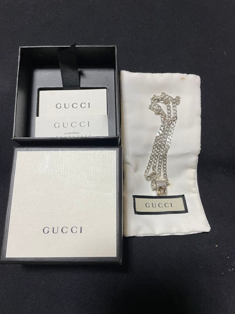 グッチ GUCCI ネックレス Gロゴ スクエアトップ シルバー925 刻印有 GUCCI（グッチ） ペンダントトップ ネックレス G ロゴ シルバー925