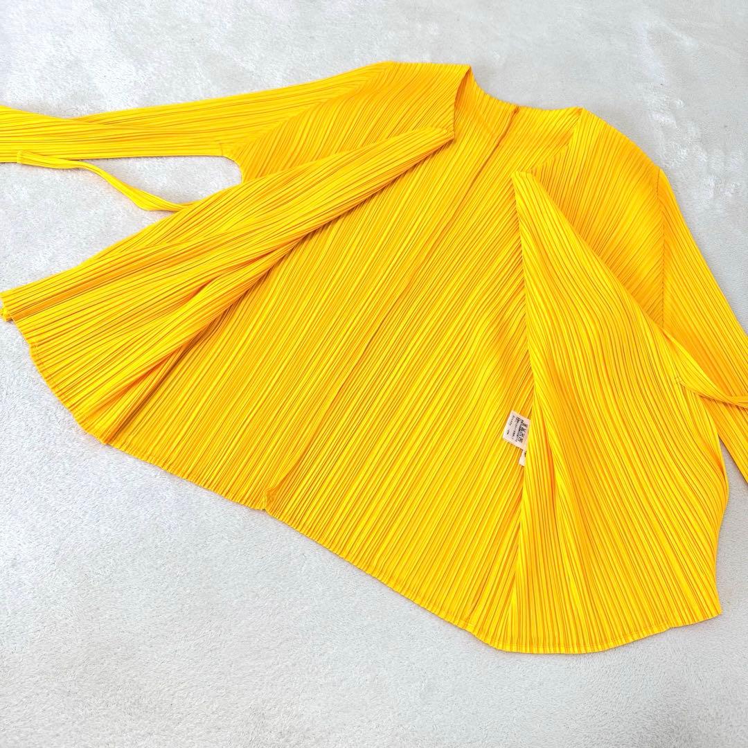 極美品✨PLEATS PLEASE プリーツ ノーカラー イエロー 長袖 - メルカリ