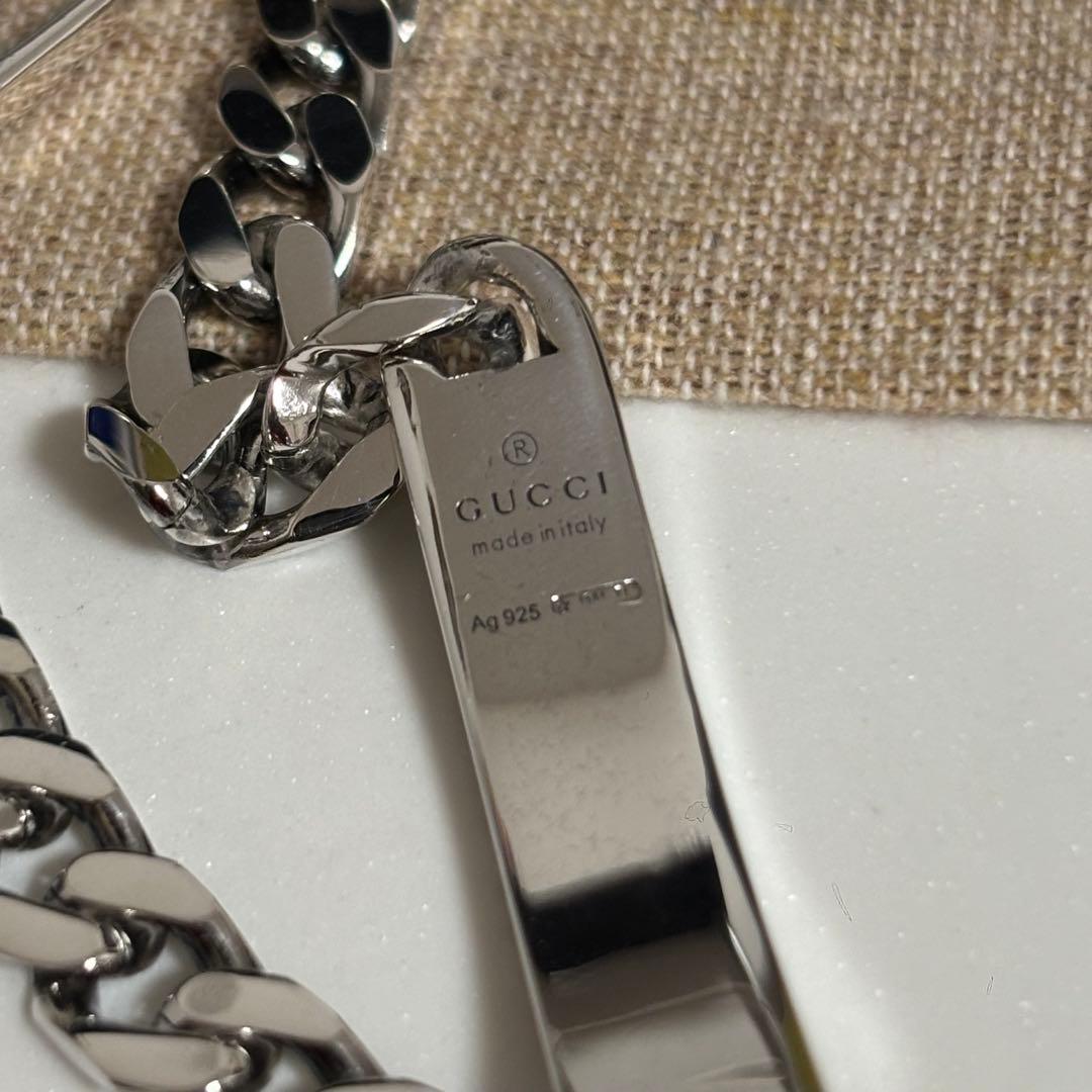 GUCCI 新品同様品 ディアマンテプレートブレスレット 極美品 925