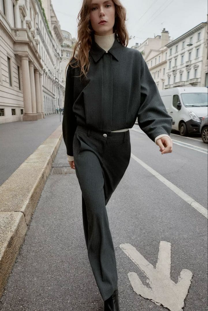完売品】ZARA ピンストライプジャケット セットアップ - メルカリ