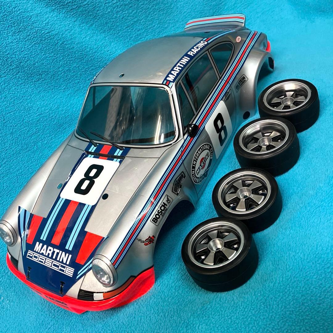 未使用品　タミヤ RCカー　ポルシェ911カレラボディ & タイヤ、ホイール タミヤ 電動RCカー No.740 1/10RC ポルシェ911 カレラ RSR 2.8 (B