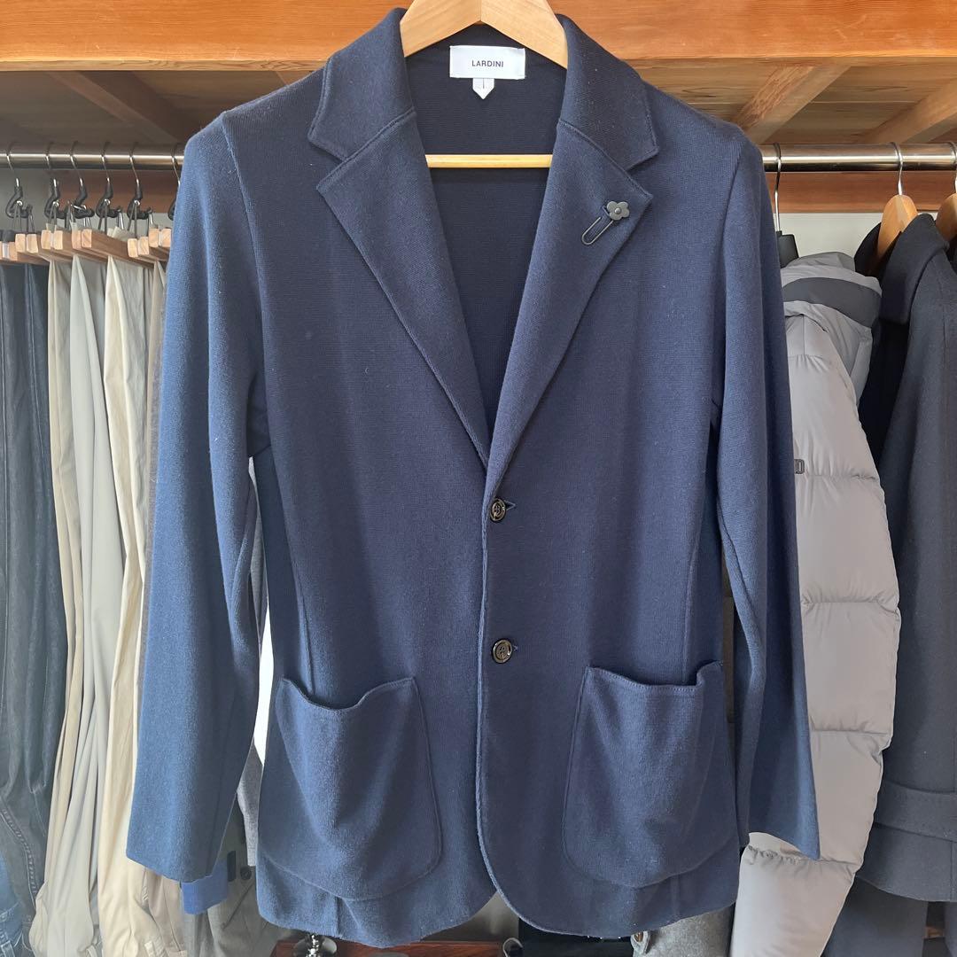 LARDINI ネイビー ニットジャケット - メルカリ