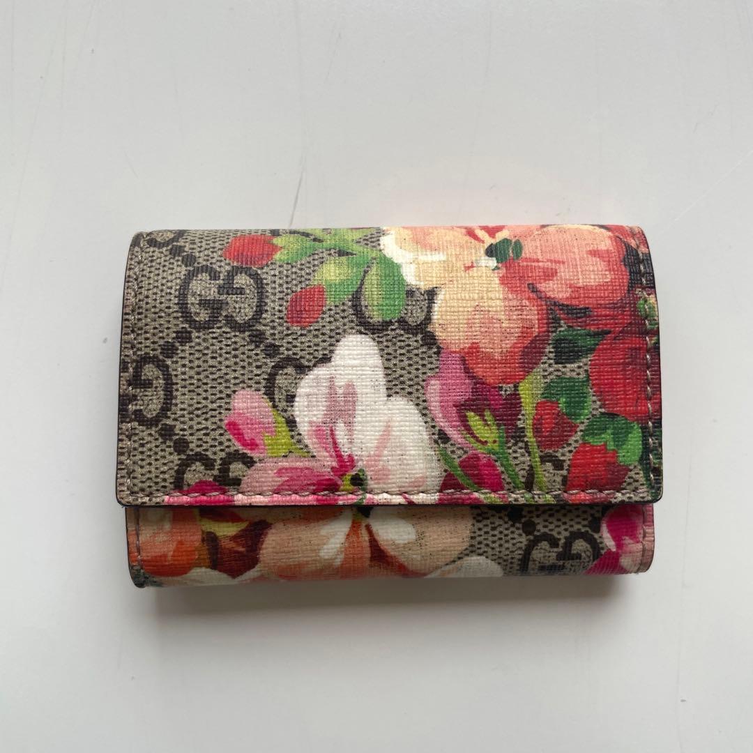 GUCCI グッチ GGスプリーム ブルームス キーケース 6連 花柄 財布