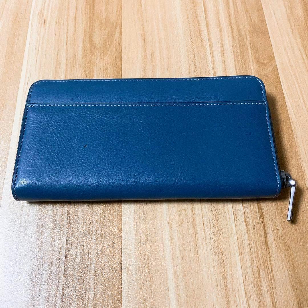 coach コーチ 長財布 ブルー 革 - メルカリ