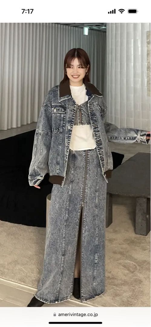 AMERI デニムジャケット Ameri（アメリ）の「RIB MIX DENIM BLOUSON（デニムジャケット）」 - WEAR