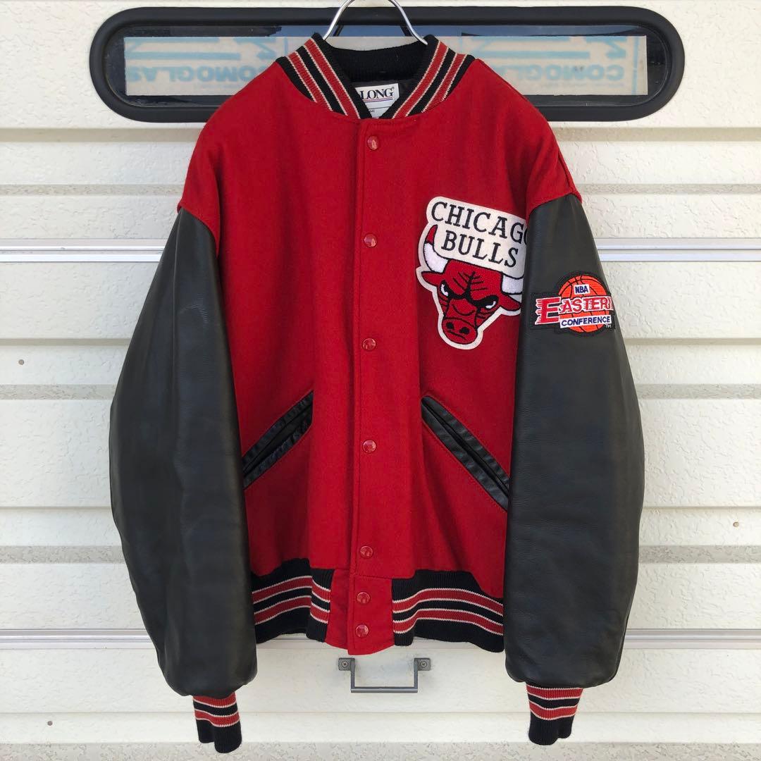 希少美品90sUSA製CHICAGOBULLSシカゴブルズレザースタジャン - メルカリ