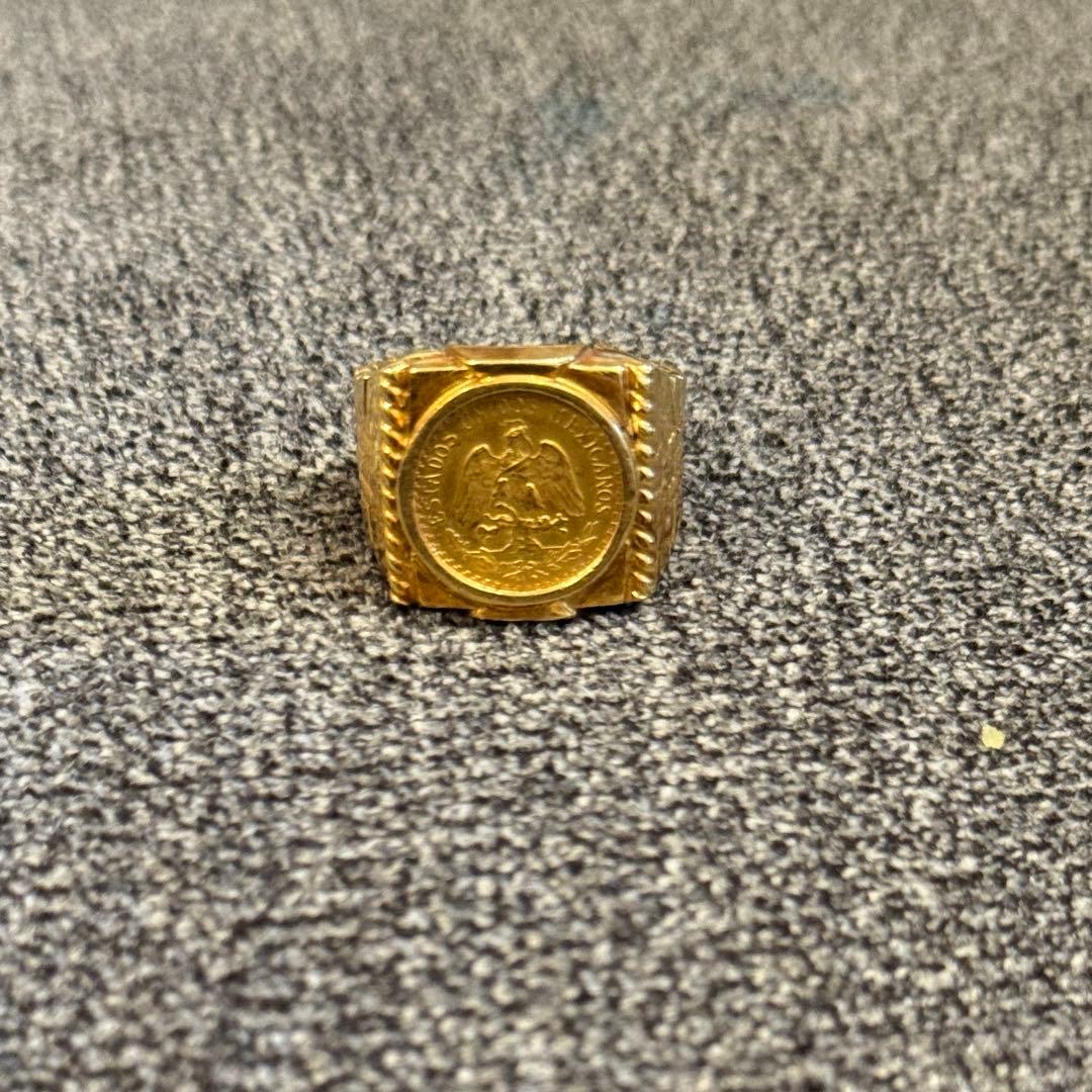 ゴールドリング 1945 DOS PESOS 14K/22K Yellow Gold 1945 Dos Pesos Coin Ring - Moriartys Gem Art
