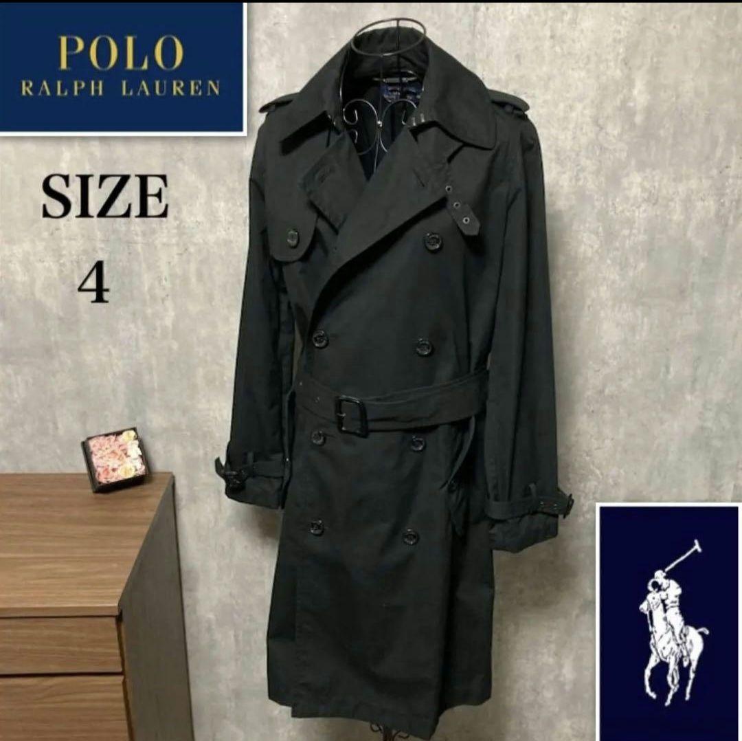 超美品】 Polo Ralph Lauren トレンチコート ブラック - メルカリ