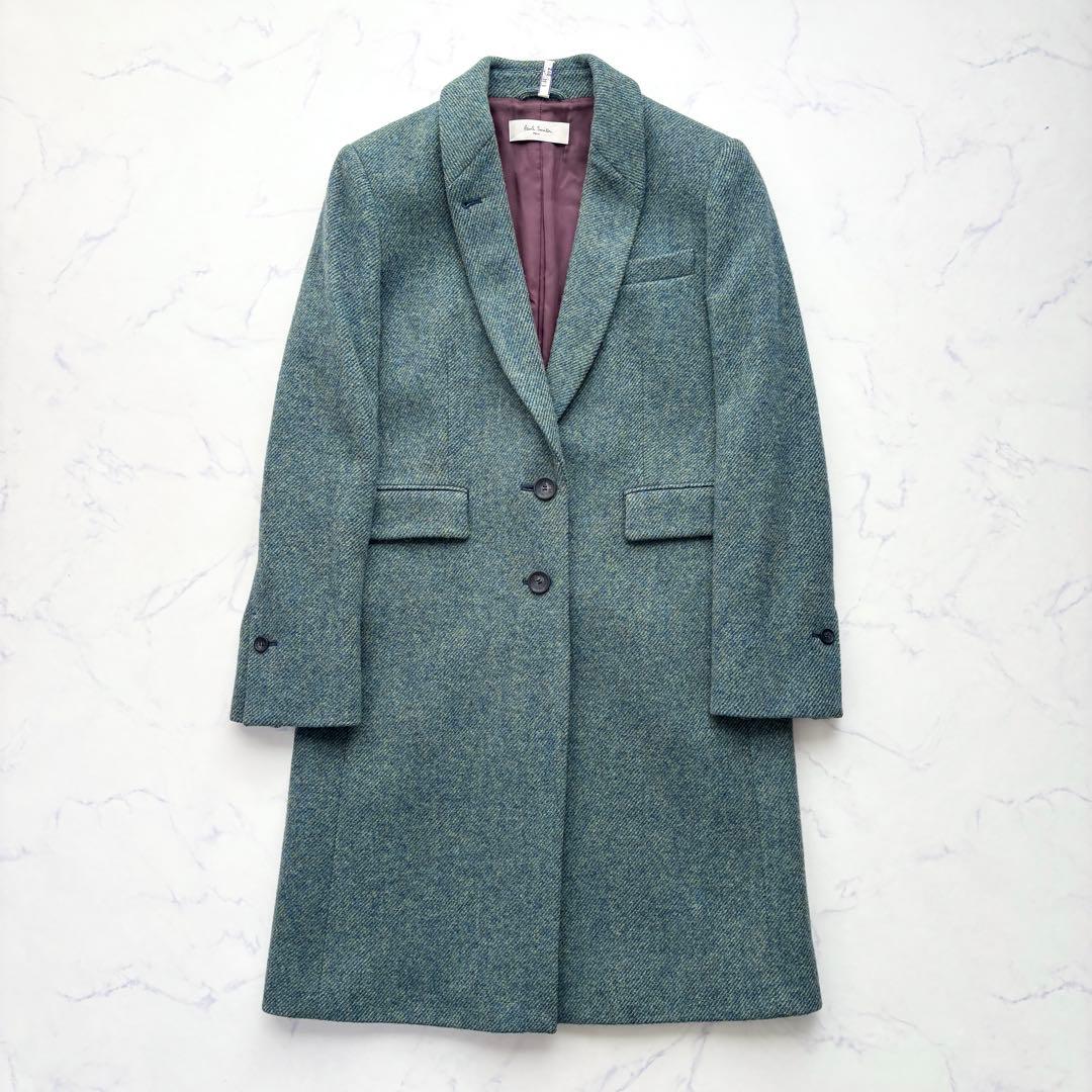 ポールスミス チェスターコート ツイード レディース グリーン 38 M Paul Smith - Paul Smith ポールスミス WOOL MELTON CHESTER COAT