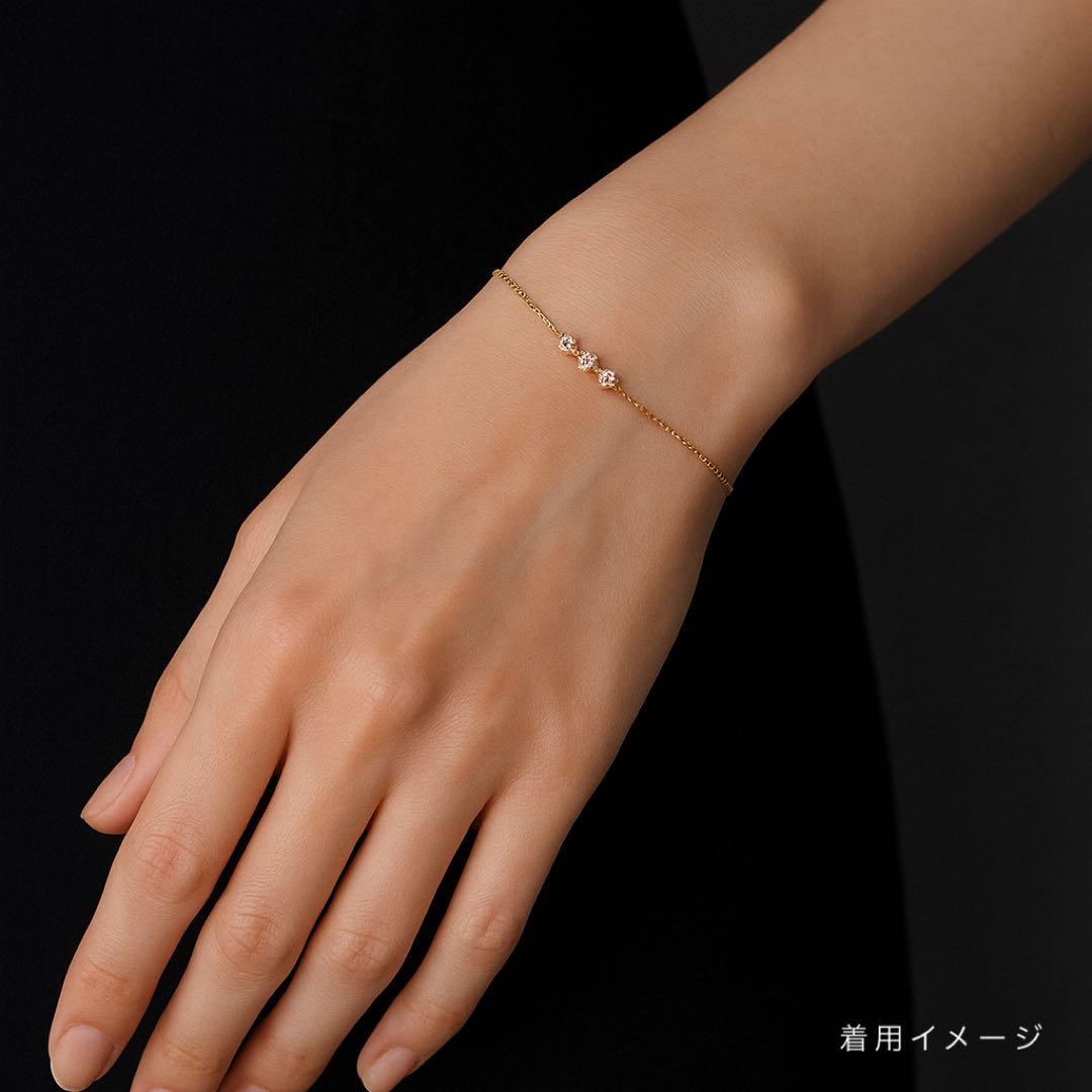 【完売品】ete K18 ダイヤモンド ブレスレット 0.04ct 約17cm