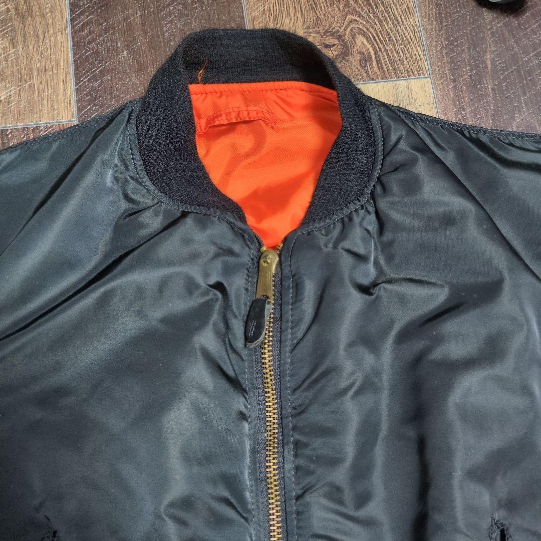 80s ALPHA　ma1 Used 80s ALPHA MA-1 Flight Jacket, Navy, USA Made, Size M, Rare