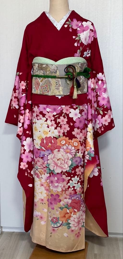♪*♪様 美品　裄７１ｃｍ　豪華４点セット　ブランド「anan」刺繍振袖 成人式 振袖 レンタル 140146-S 和つう ピンク地 anan