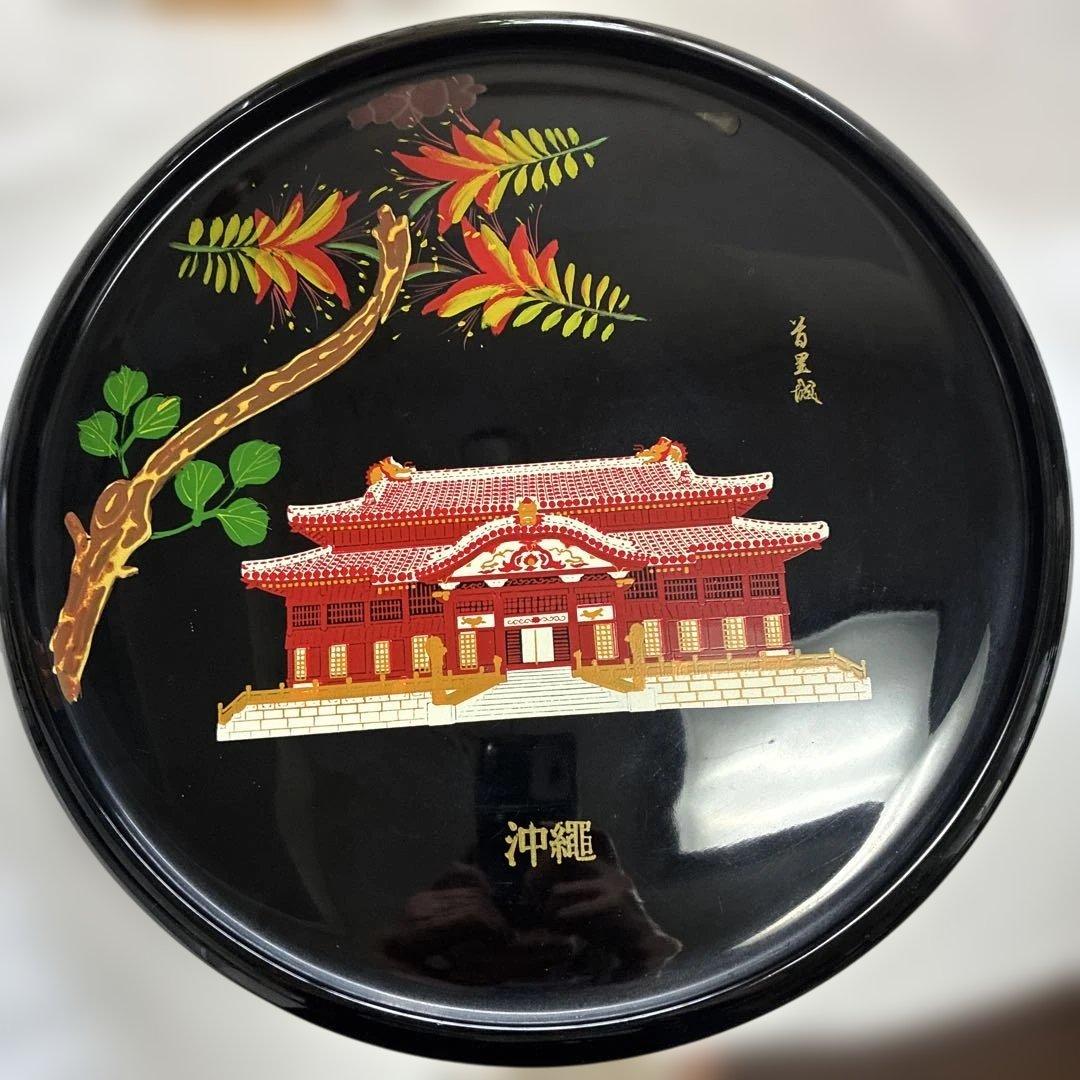 琉球漆器 お盆 首里城とデイゴ花のデザイン - メルカリ