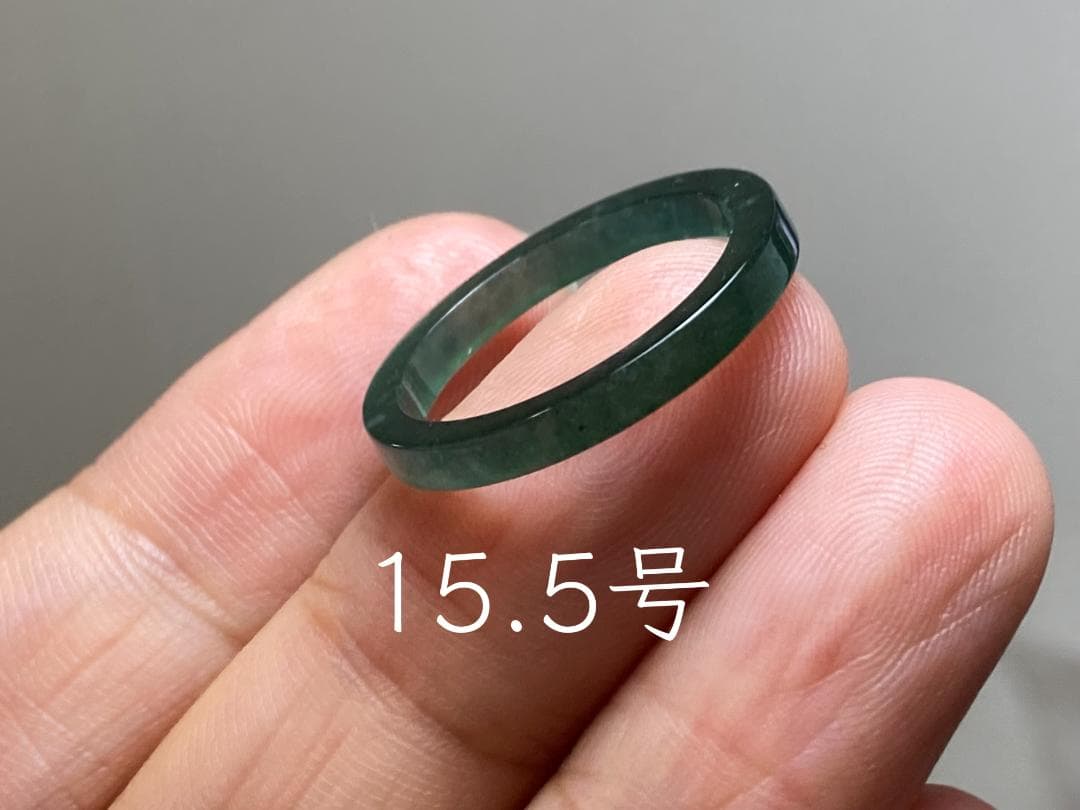 L16-135 細身 氷種 15.5号 グアテマラ産A貨本翡翠 くりぬき リング
