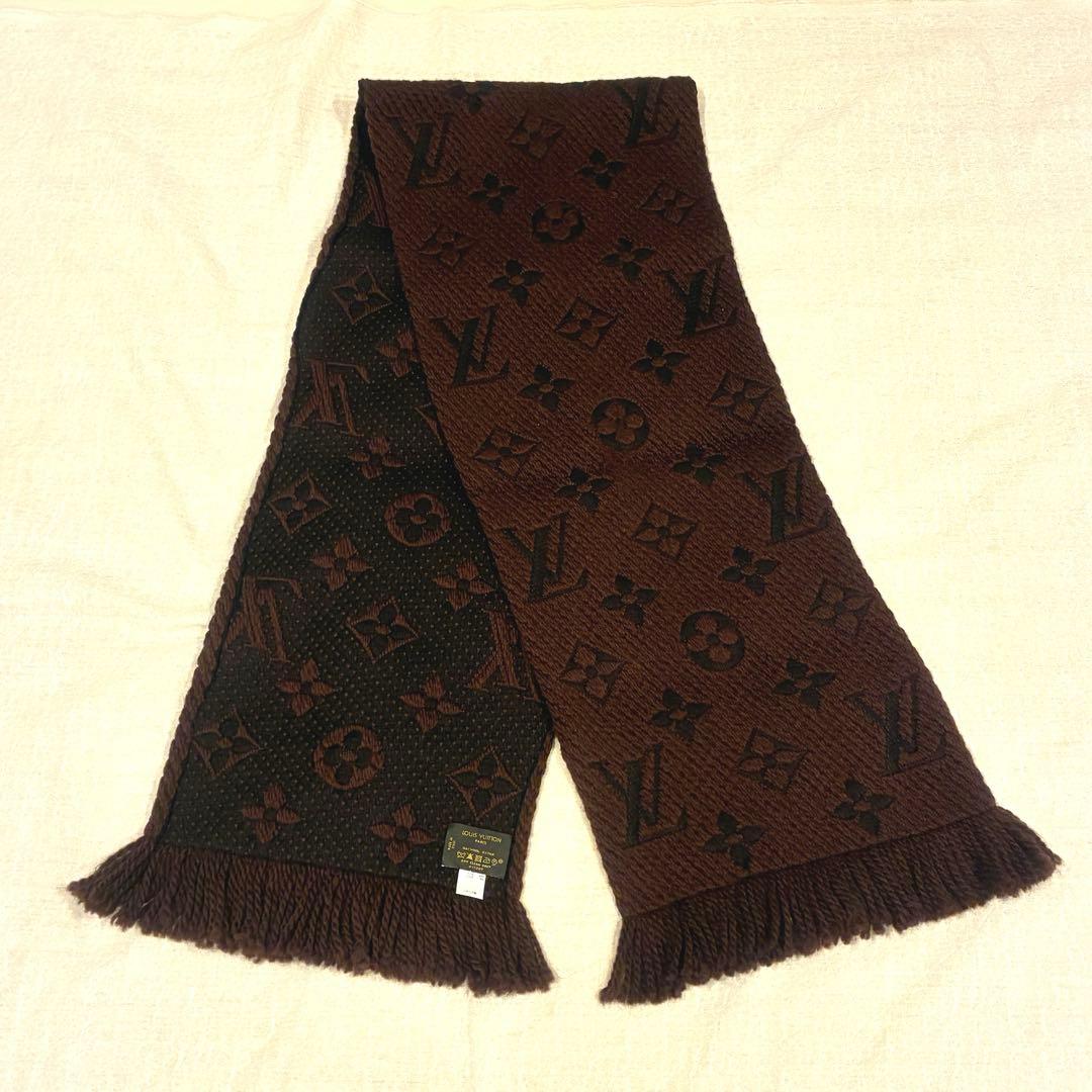 LOUIS VUITTON ルイヴィトン マフラー　ブラウン 定番のモノグラムで大人カワイイ♪】ルイヴィトン マフラー (Louis