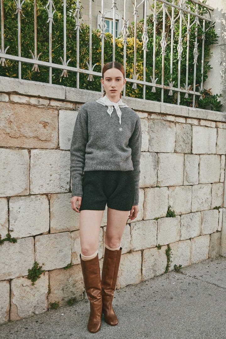 【eaphi】WOOL KNIT PULLOVER Cashmere Blend Oversized Sweater in Black – Yacaia Y-0008 (Unisex)