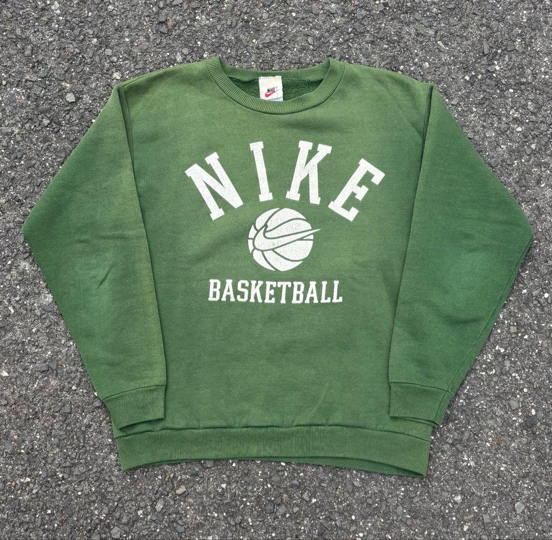 90s usa製 NIKE ナイキ スウェット フェード 3段 アーチ クラック