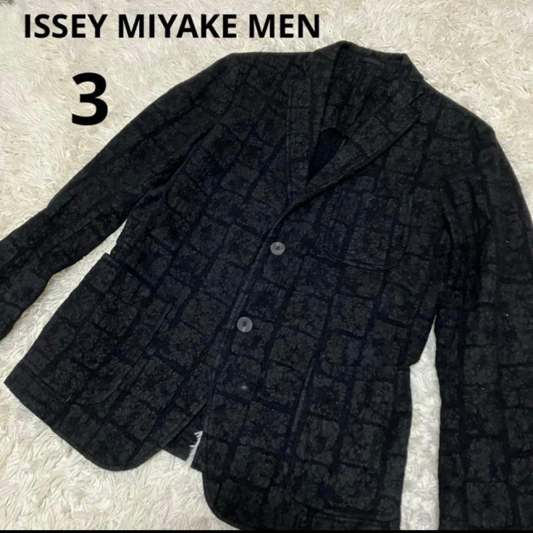 【希少】ISSEY MIYAKE MEN イッセイミヤケ　ウールジャケット イッセイミヤケメンISSEY MIYAKE MEN バンドカラーダックワーク