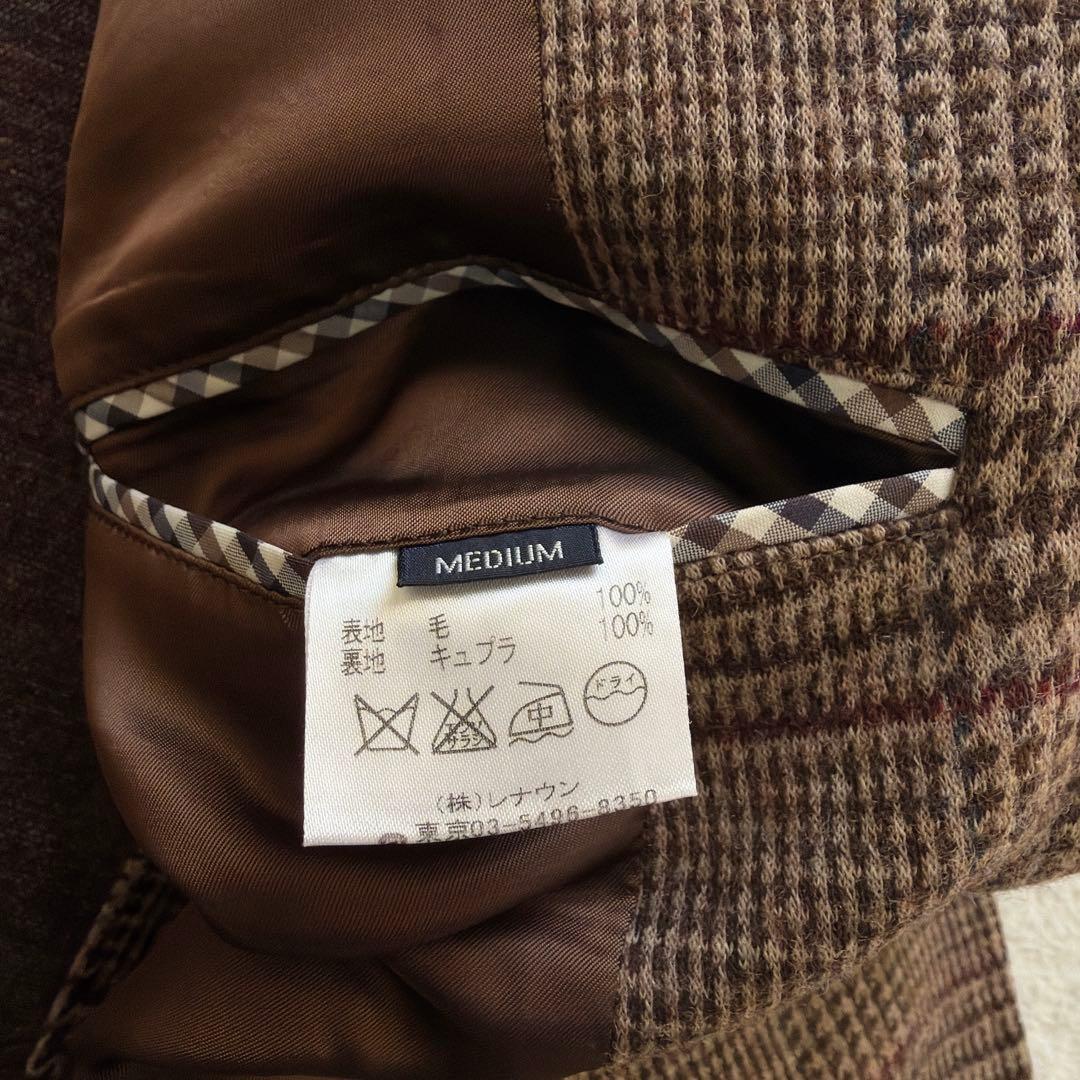 Aquascutum テーラードジャケット やや厚手 グレンチェック 秋冬