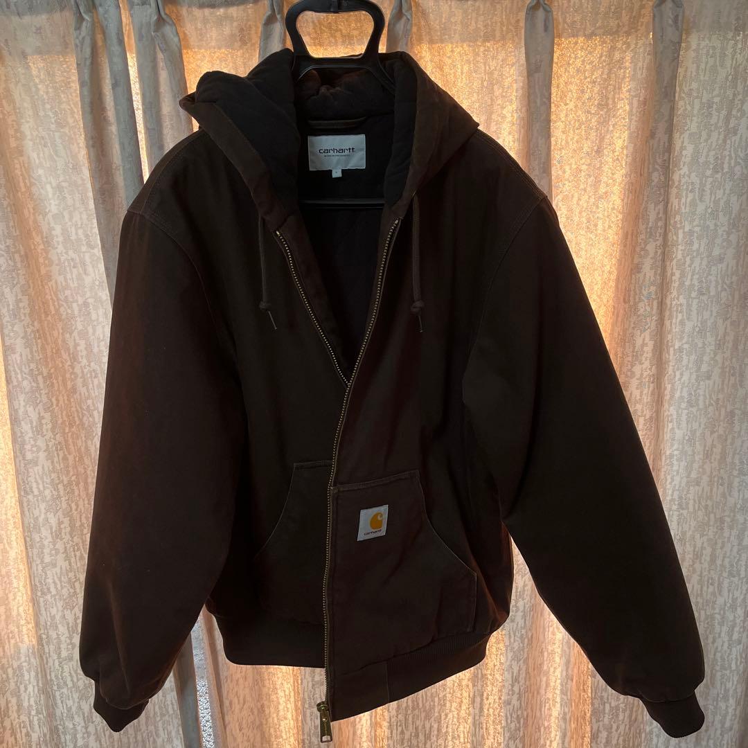 Carhartt ブラウン フルジップジャケット 大きいサイズ メンズ Carhartt (カーハート) フード フルジップ