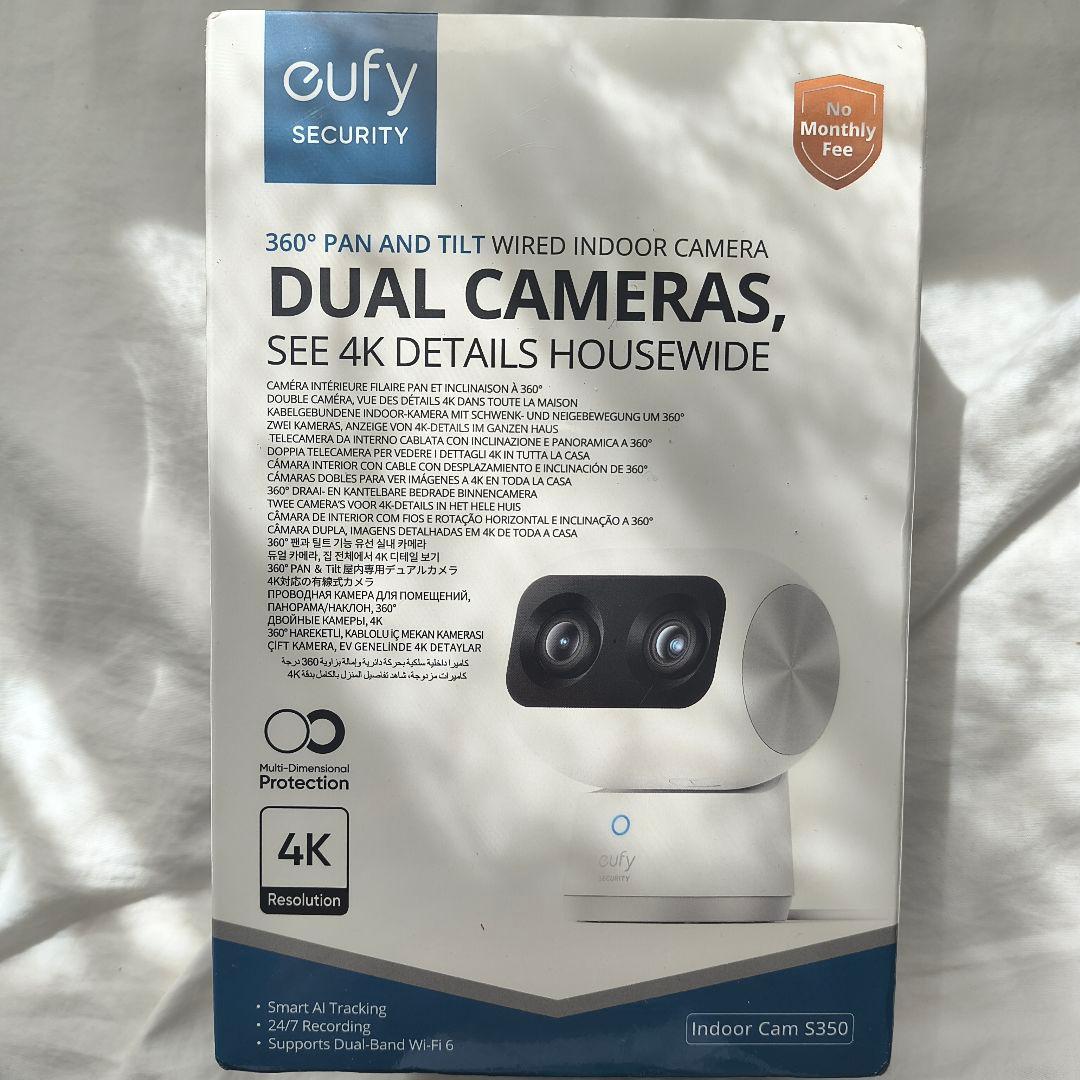 【未使用】Indoor Cam S350 eufy Indoor Cam S350 Nanny Camera: 4K UHD PTZ for Indoors - eufy US