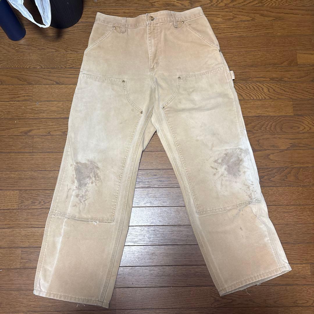 た*き様 80s Carhartt ベージュ ワークパンツ 80s Carhartt Double Knee Painter Pants USA製 | VOSTOK
