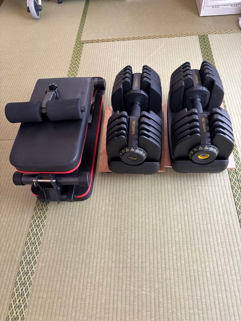 可変式ダンベル約40kg2個とインクラインベンチセット 可変式ダンベル約40kg2個とインクラインベンチセット 可変式ダンベル