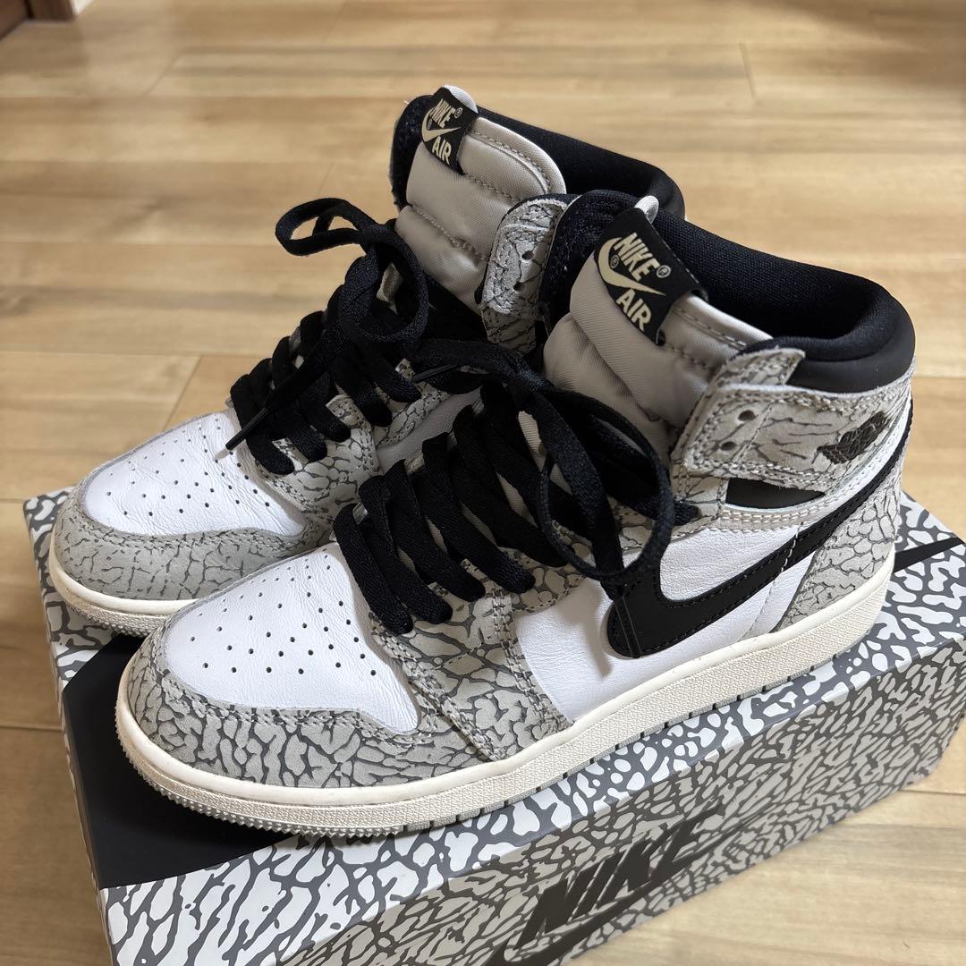 NIKE AIR JORDAN 1 RETRO HIGHホワイトセメント24.0 エア ジョーダン 1 【並行輸入品】ナイキ スニーカー メンズ エア