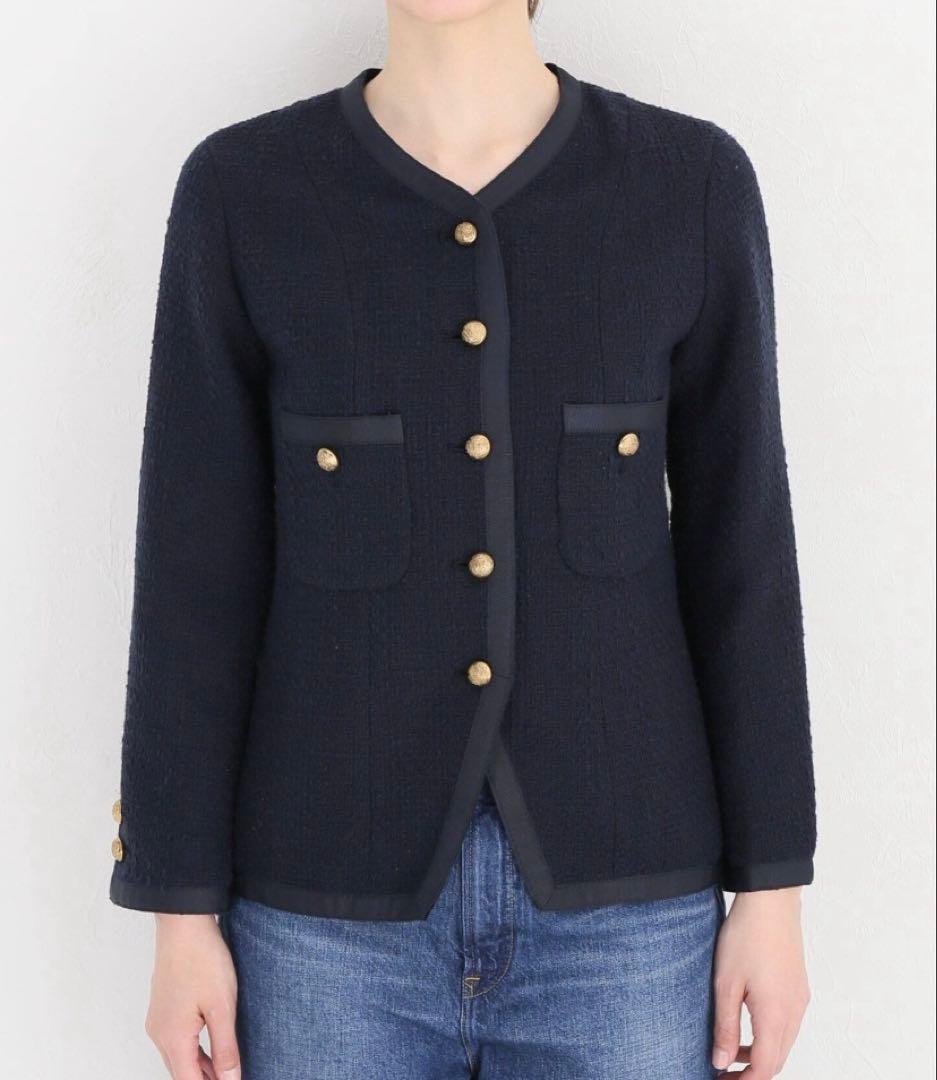 Deuxieme Classe tweed Vネック ジャケット - メルカリ