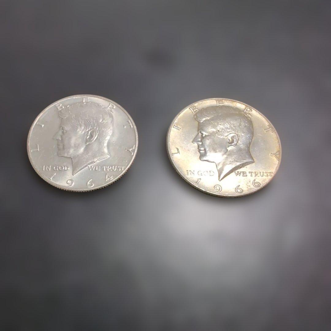 ケネディハーフダラー 1964年、1966年 2枚セット 本物 - メルカリ