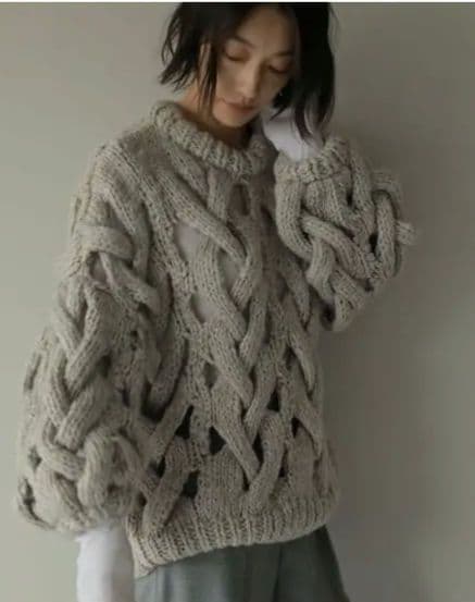 【未使用タグ付】ETRE TOKYOルーズニッティングケーブルプルオーバー 中古・古着通販】ETRE (エトレ) ルーズニッティングケーブルプル