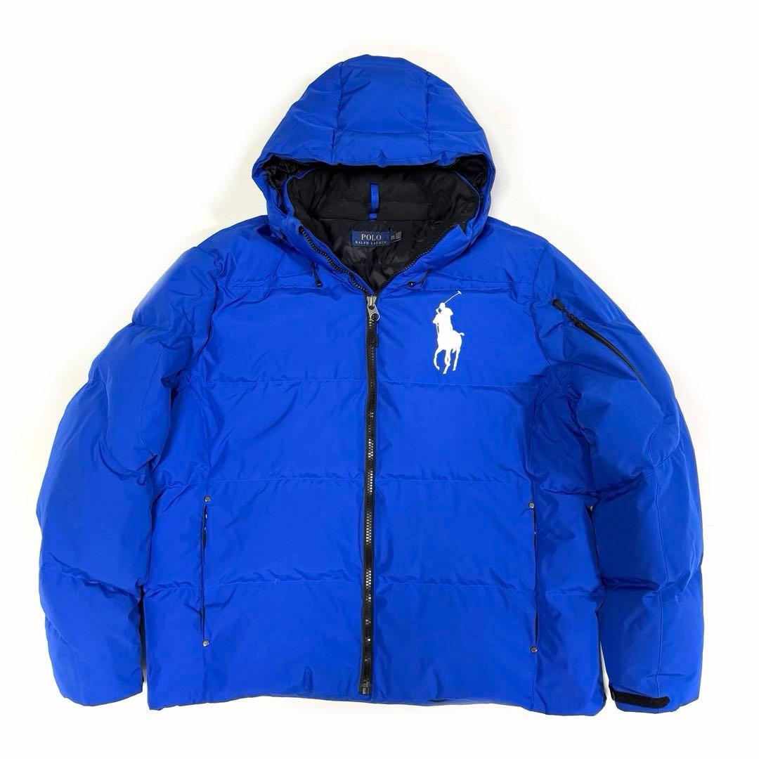 ポロラルフローレン ダウンジャケット ビッグポニー フード 近年 ブルー XXL POLO RALPH LAUREN（ポロ・ラルフローレン） ポロ ラルフローレン