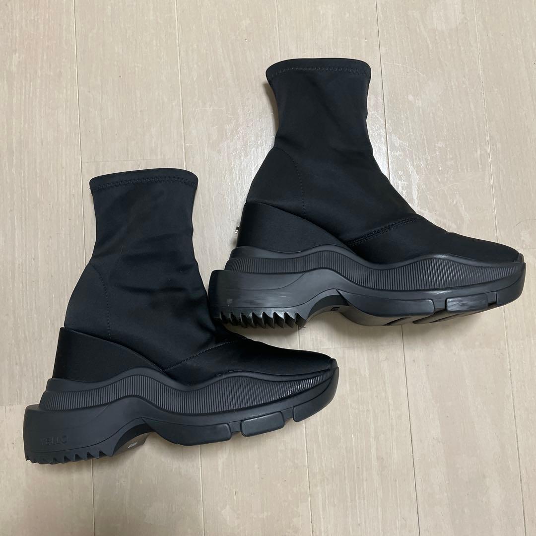 きてぃYELLO DOUBLE SNEAKER SHORT BOOTS YELLO / TOKYO BLACK DOUBLE SNEAKER SHORT BOOTS