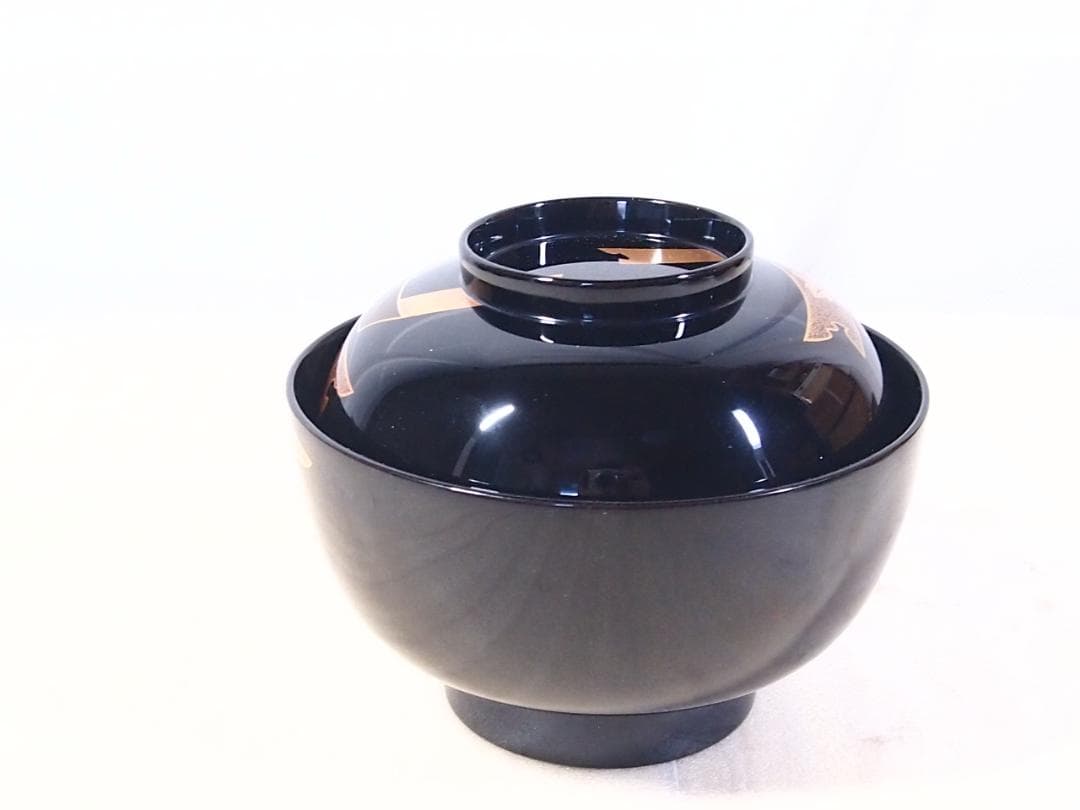 未使用】輪島塗 八井珠蔵漆器本店 祝熨斗蒔絵 煮物椀 5客