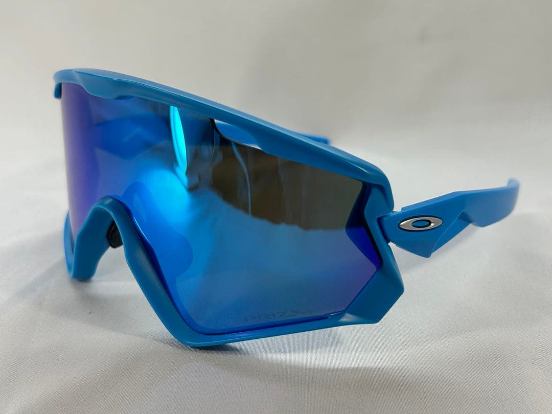 【美品】Oakley スポーツサングラス 青 オークリー サングラス スリバー プリズム アジアンフィット OAKLEY