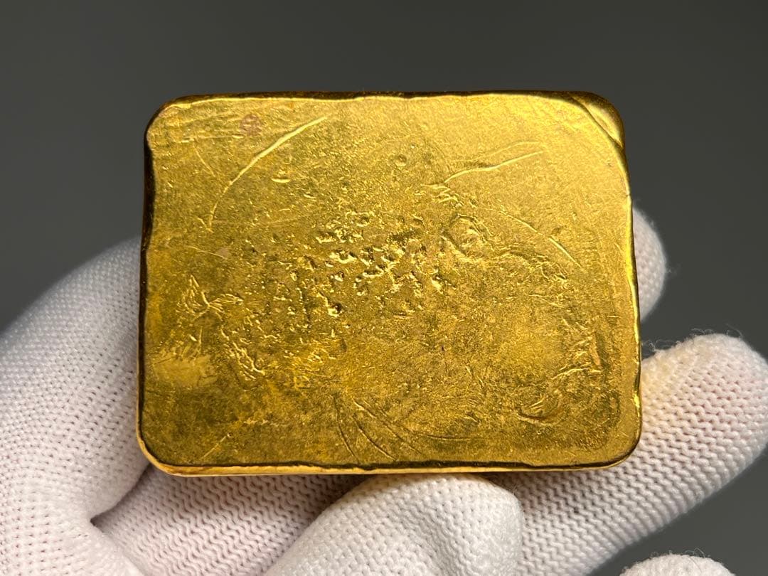 古銭 逸品金錠 金塊 雍正年造 赤金 文鎮 厚重 金鳳祥 福 金運 開運用へ