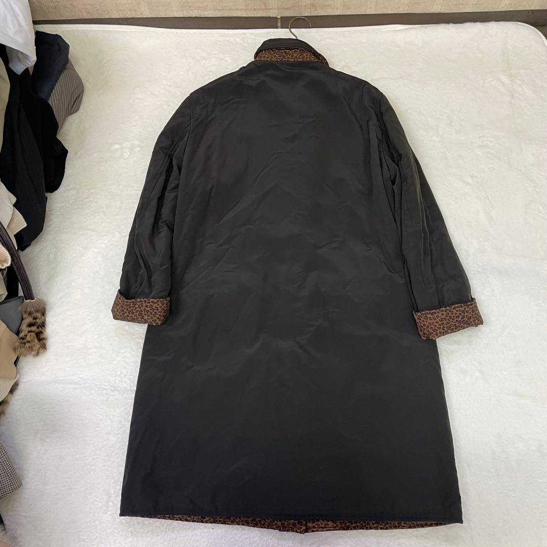 ボッテガトレンチコート BOTTEGA VENETA レオパード柄 ブラック